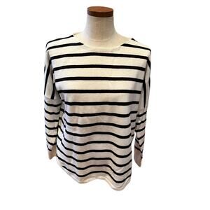 French Connection Oversized Parisian Striped Sweater White Black S
